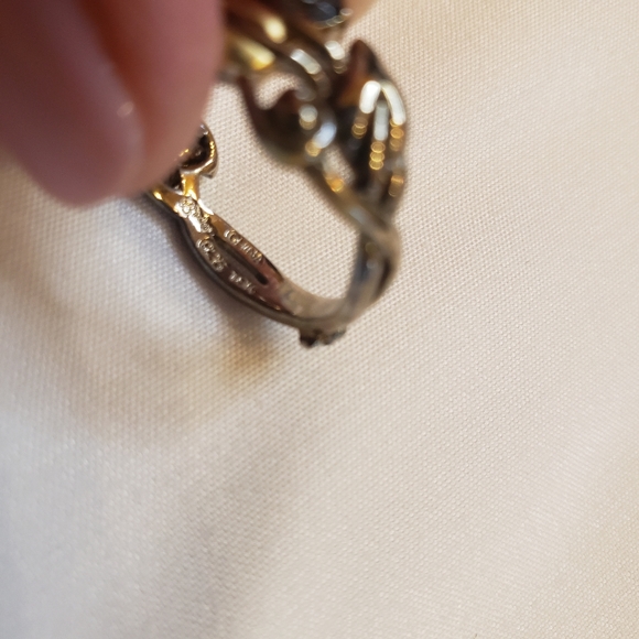 18kt Gold and SILVER Barbara Bixby Vine and Leaf Topaz ring size 7.5 - Picture 4 of 11